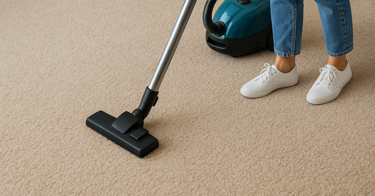 Vacuuming before starting how to clean carpet without a machine process.